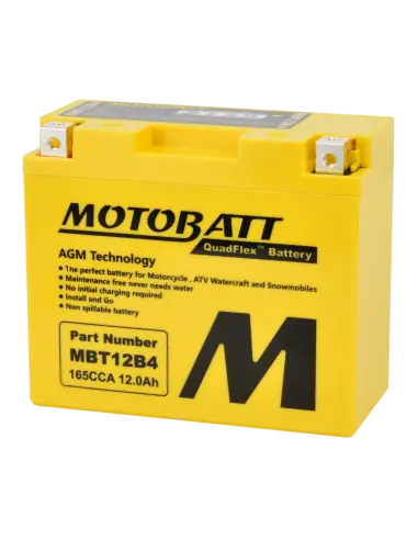 Batteria Motobatt MBT12B4 AGM QuadFlex 12V 12Ah per moto
