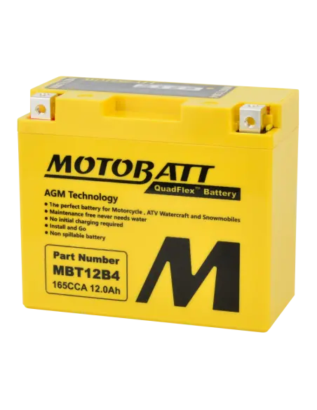 Batteria Motobatt MBT12B4 AGM QuadFlex 12V 12Ah per moto