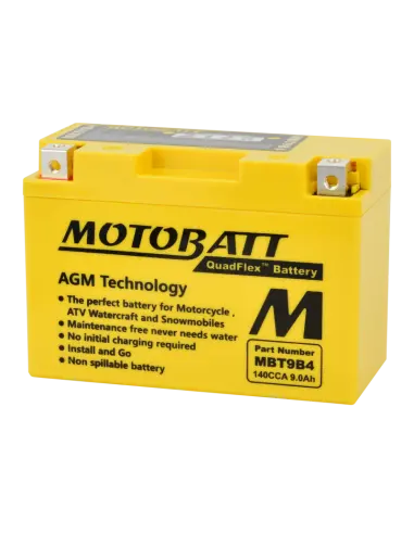 Achetez Batterie Motobatt MBT9B4 AGM 12V 9Ah pour moto