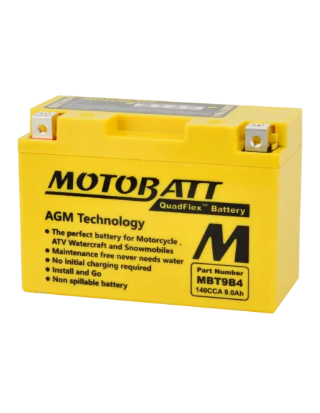 Compra Batería Motobatt MBT9B4 AGM 12V 9Ah para tu moto