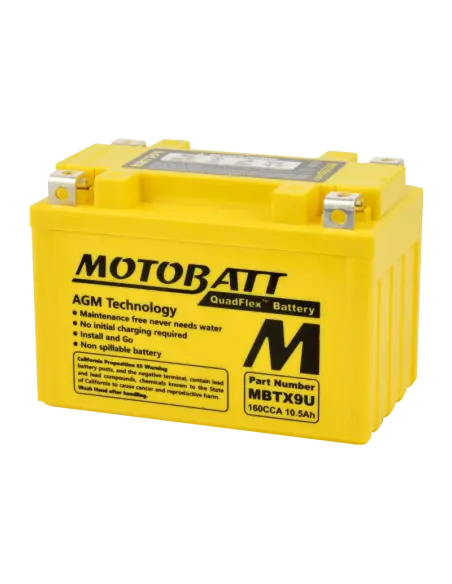 Motobatt MBTX9U AGM QUADFLEX 12V Motorcycle Battery | Iguana Custom