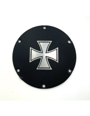 Comprar Tapa Derby Negra Rugosa Con Cruz Malta Grabada Sportster Xl 04-U a precio de oferta
