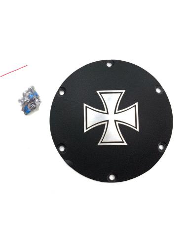 Comprar Tapa Derby Negra Rugosa Con Cruz Malta Grabada Sportster Xl 04-U a precio de oferta