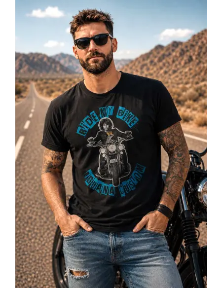 Camiseta Iguana Custom Homenaje Jim Morrison Negra | Hombre