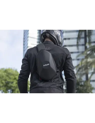 Bandolera LS2 Shield Rígida 4L Negra | Iguana Custom