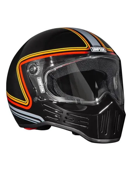 Capacete Simpson M30 preto ECE 22.06 | Iguana Custom