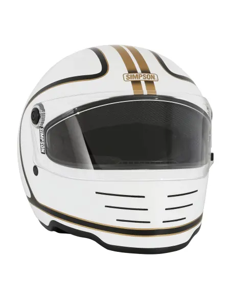 Casco Simpson M62 Hondo Matt White ECE 22.06 | Iguana Custom