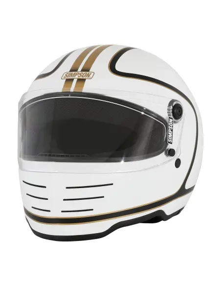 Simpson M62 Hondo Matt White Helmet ECE 22.06 | Iguana Custom