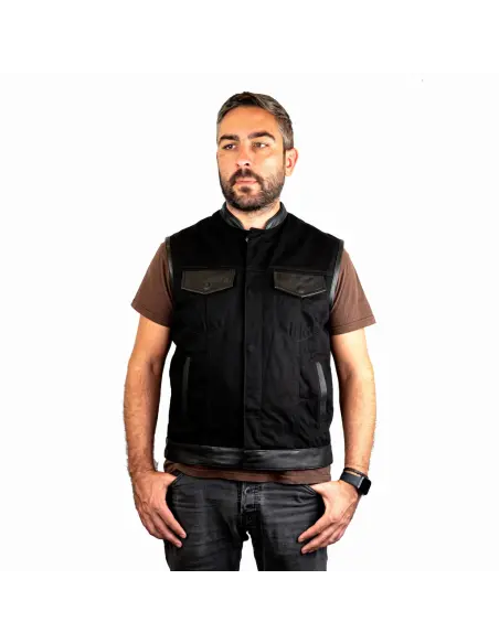Denim And Leather Soa Vest | Sale Price