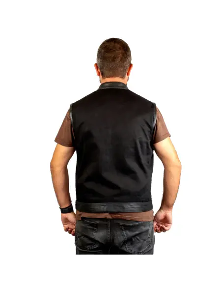 Denim And Leather Soa Vest | Sale Price