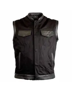 DENIM AND LEATHER SOA VEST