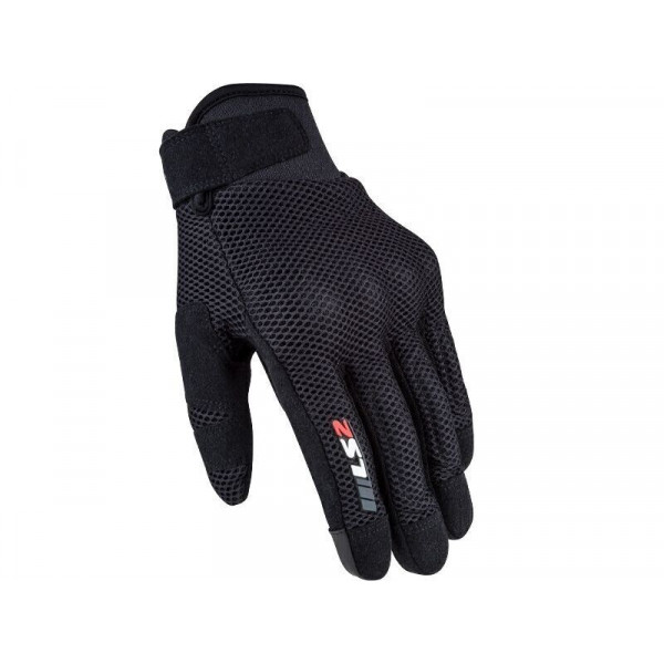 LS2 LADY RAY BLACK WOMEN ' S SUMMER GLOVES-HOMOLOGATED