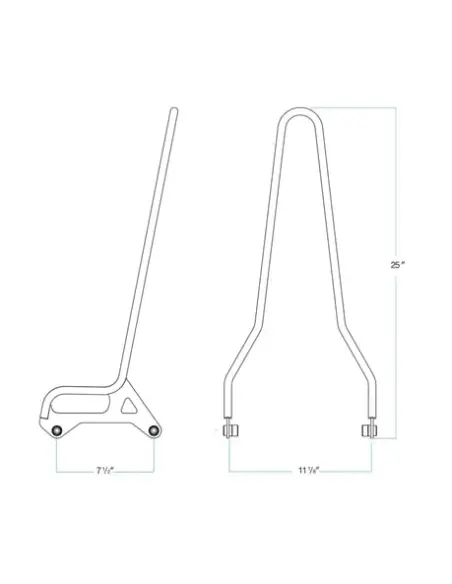 Sissy Bar Biltwell EXFIL noir Sportster | Iguana Custom
