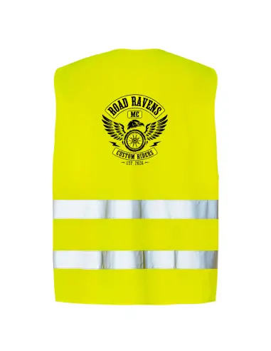 Gilet Riflettente Giallo Personalizzato DTF per Moto | Iguana Custom
