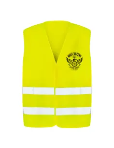 Gilet Réfléchissant Jaune Personnalisé DTF pour Moto | Iguana Custom 2