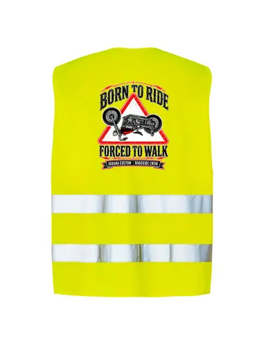 Reflective Vest Motorcycle Born to Ride Iguana Custom | EN ISO 20471