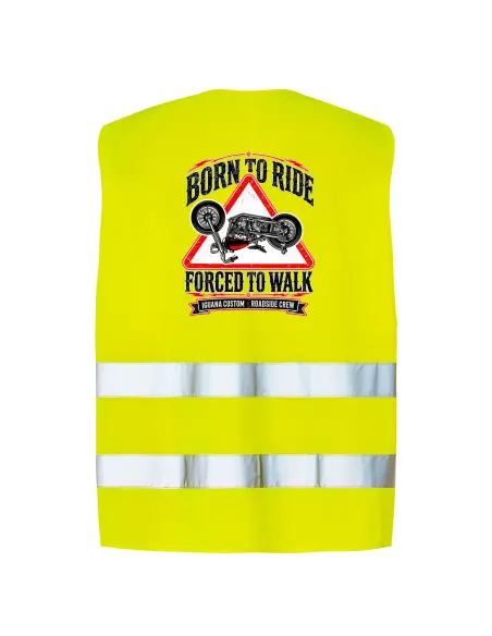 Gilet Riflettente Moto Born to Ride Iguana Custom | EN ISO 20471