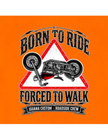 Gilet Arancione Riflettente Moto Born to Ride | Iguana Custom