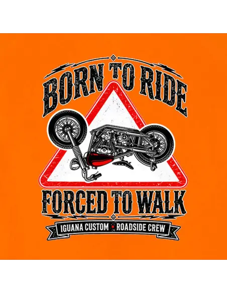 Gilet Arancione Riflettente Moto Born to Ride | Iguana Custom