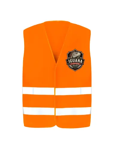 Gilet Arancione Riflettente Moto Born to Ride | Iguana Custom