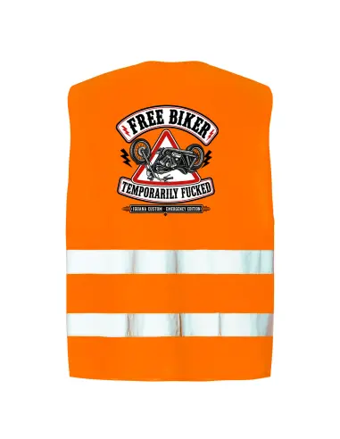Orange Reflective Vest Free Biker Moto | Iguana Custom
