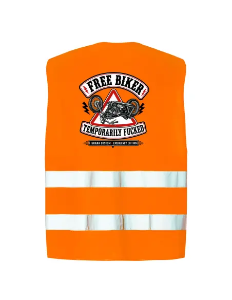 Chaleco Naranja Reflectante Free Biker Moto | Iguana Custom