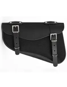 Sacoche Sportster Noire 2,5 L | Cuir et Textile Ciré