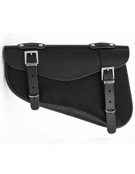 Sportster Black Saddlebag 2.5 L | Waxed Leather and Textile