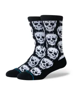 Calcetines Stance Static Skull Crew Negros