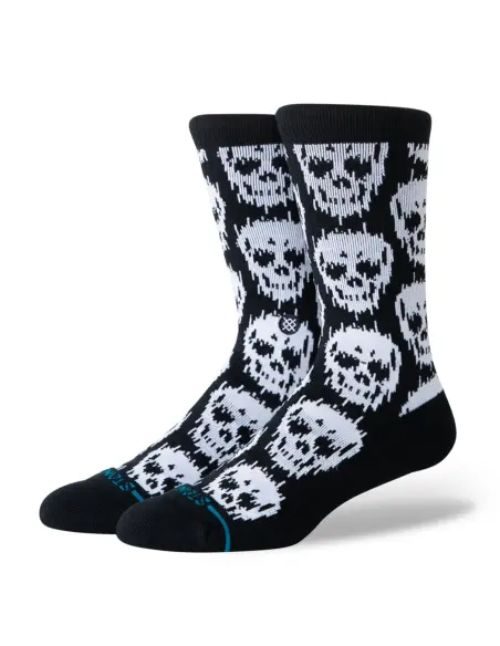 Meias Stance Static Skull Crew Pretas
