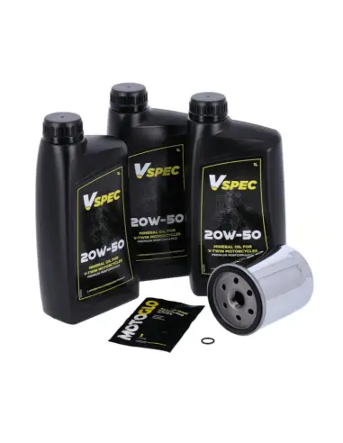 KIT VIDANGE HUILE 3L 20W 50 MCS MINÉRAUX AVEC FILTRE CROME