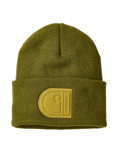 Carhartt Patch Dark Bronze Green Beanie