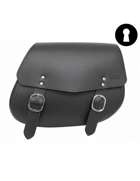 GADIR BLACK SADDLEBAG 20 L WITH LOCK | IGUANA CUSTOM