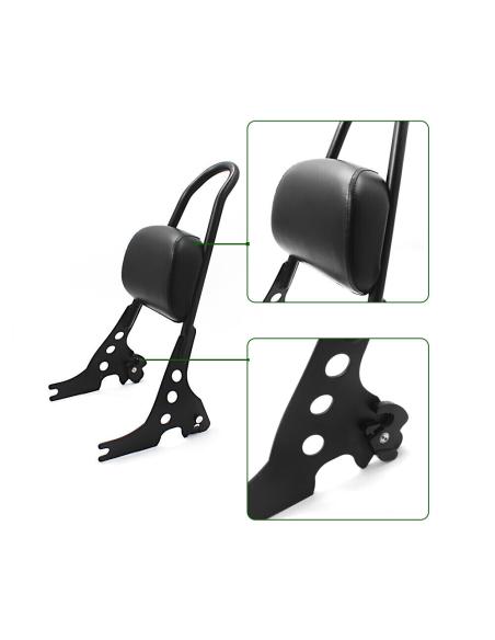 Black Detachable Backrest For Sportster Xl 04-Up