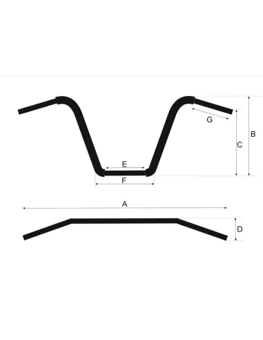 Manubrio Ultra Ape Westland Nero 12” H-D Gen1