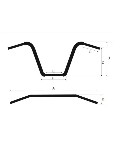 Guidon Ultra Ape Westland Noir 12” H-D Gen1