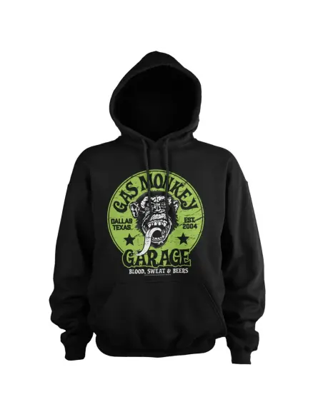 Sudadera Gas Monkey Garage Logo Verde Negra