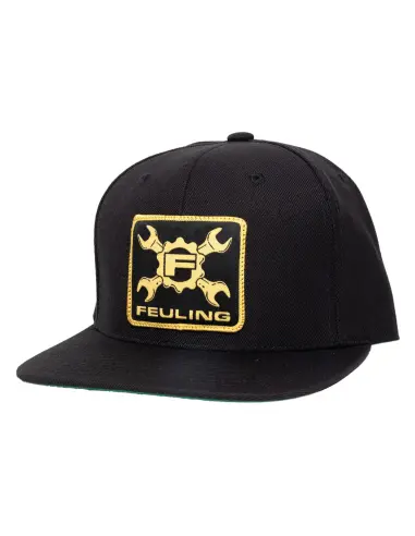 Boné Snapback Preto Feuling com Patch Dourado