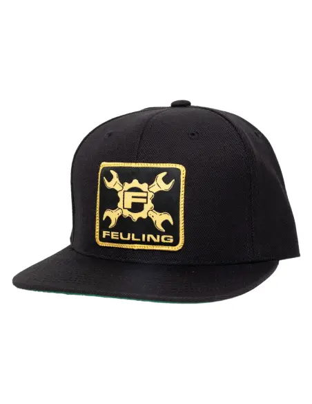 Black Feuling Snapback Cap with Gold Patch