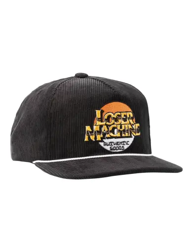 Casquette Loser Machine Sunset Noire en Velours Côtelé