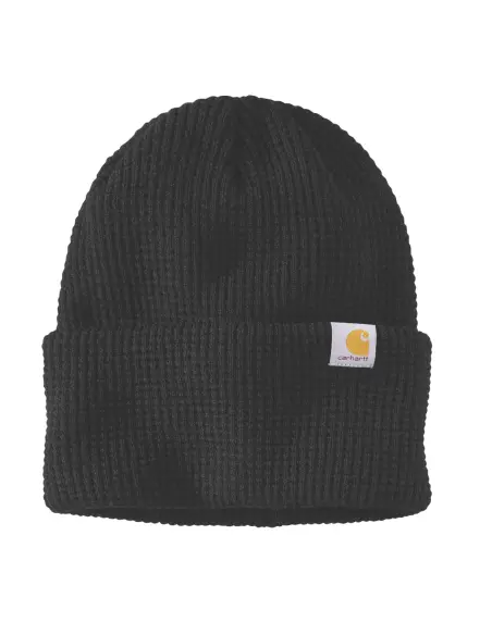Carhartt Black Waffle Knitted Beanie