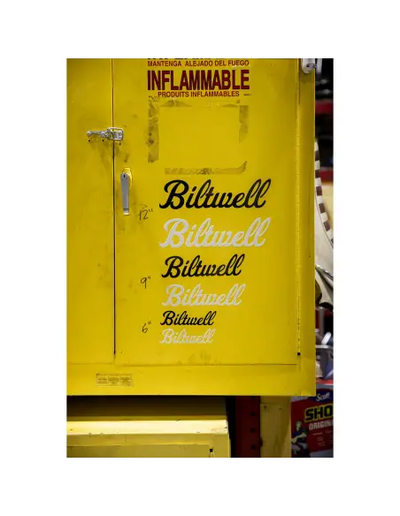 Autocollant Biltwell Script Noir 6 Pouces