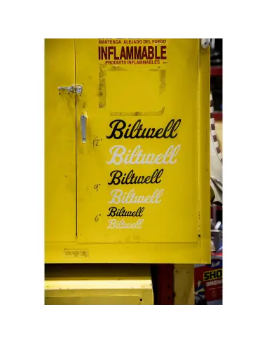 Autocollant Biltwell Script Noir 12 Pouces