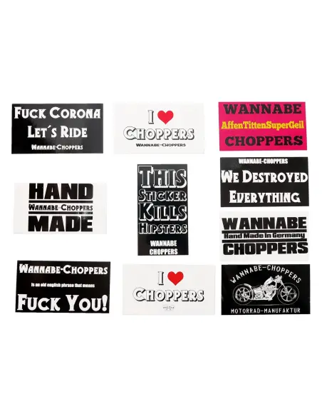 Set de 10 Autocollants Wannabe Choppers