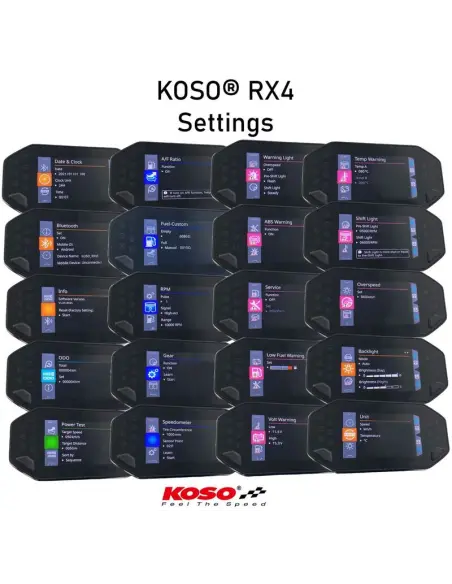 Compteur Koso RX-4 Bluetooth moto 12 V