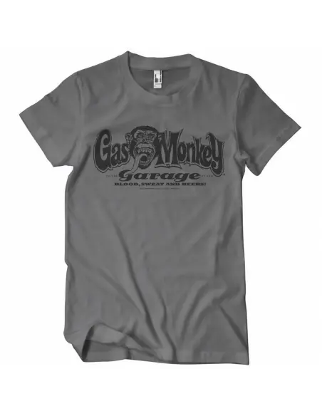 T-Shirt Logo Gas Monkey Garage Grigio Scuro