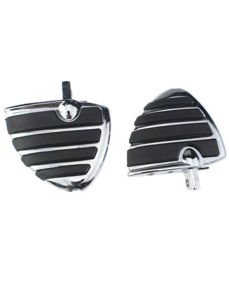 Plateformes Chromées Avec Pneus En Caoutchouc Style Vent Pour Harley