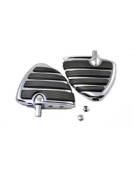 Plataformas Cromadas Con Gomas Wind Style Para Harley