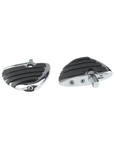 Plataformas Cromadas Con Gomas Wind Style Para Harley