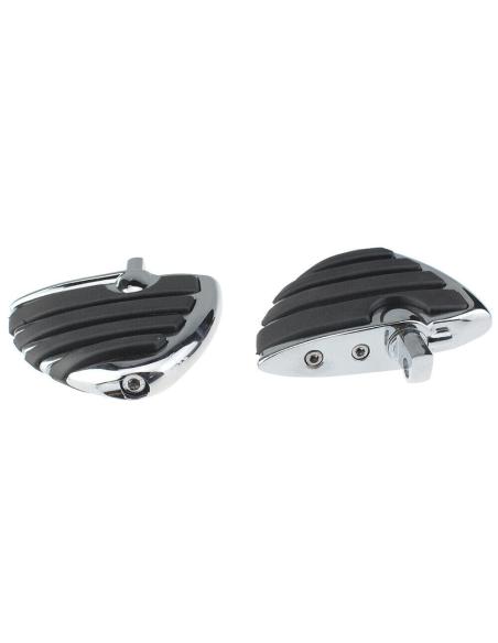 Plataformas Cromadas Con Gomas Wind Style Para Harley